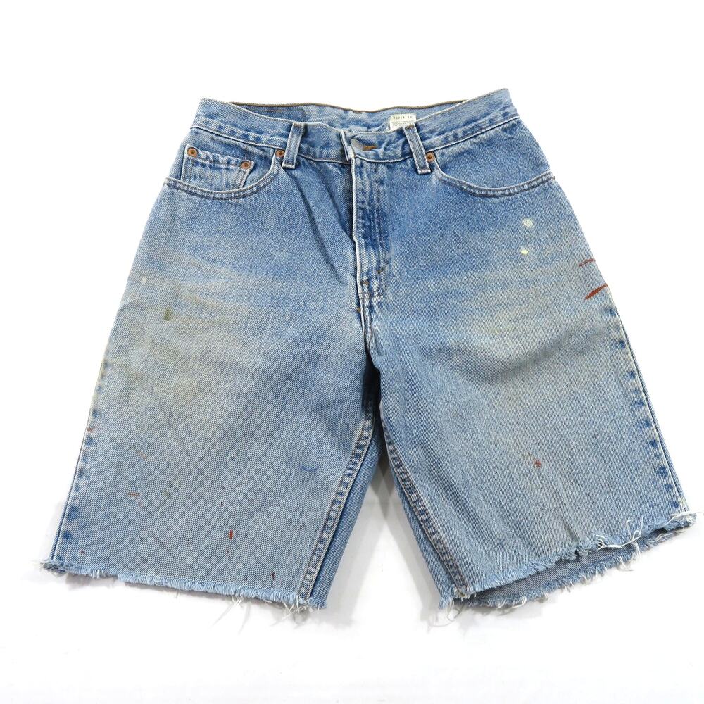 LEVIS 550 Jean Shorts, Blue Zip Fly, Sz 9 Jr M Measured 28x9 1990s